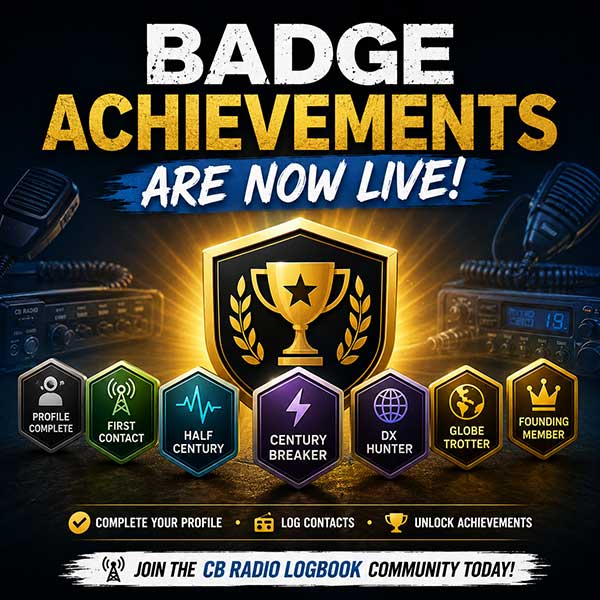 Badge Achievements Have Arrived at CB Radio Logbook